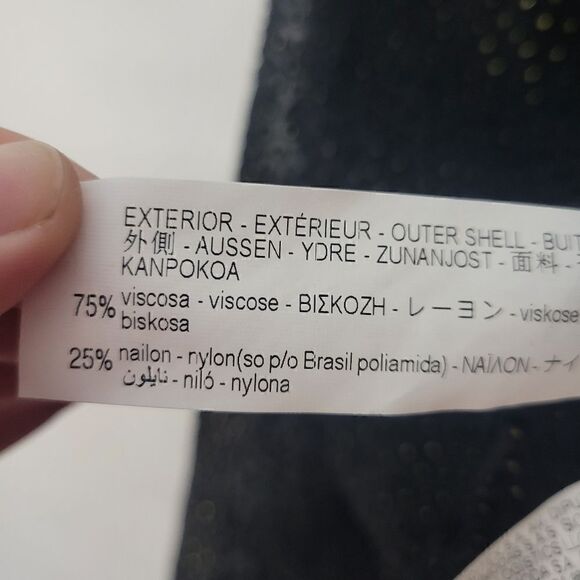 Zara Trafaluc Dobby Black and Gold Dots Halter Keyhole Top - Picture 10 of 11